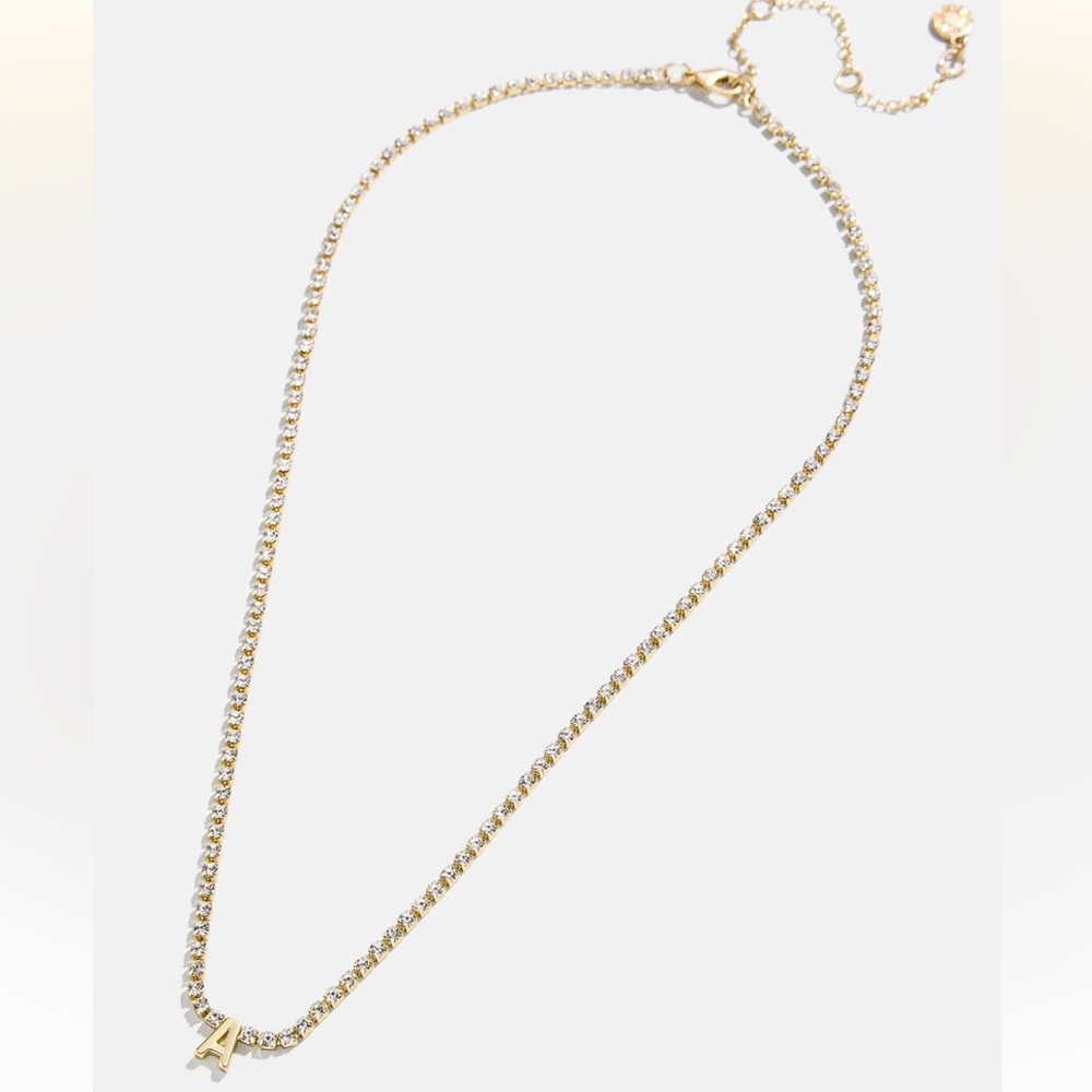 Baublebar “A” Gold Tennis Necklace